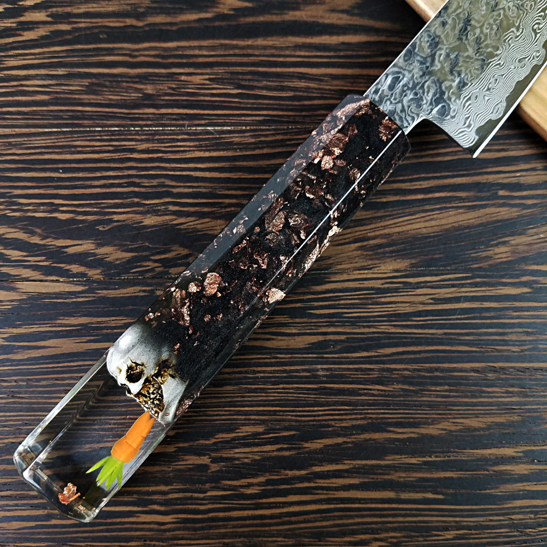 What's Up: Dark - 6in (150mm) Damascus Petty Culinary Knife - Soul Built