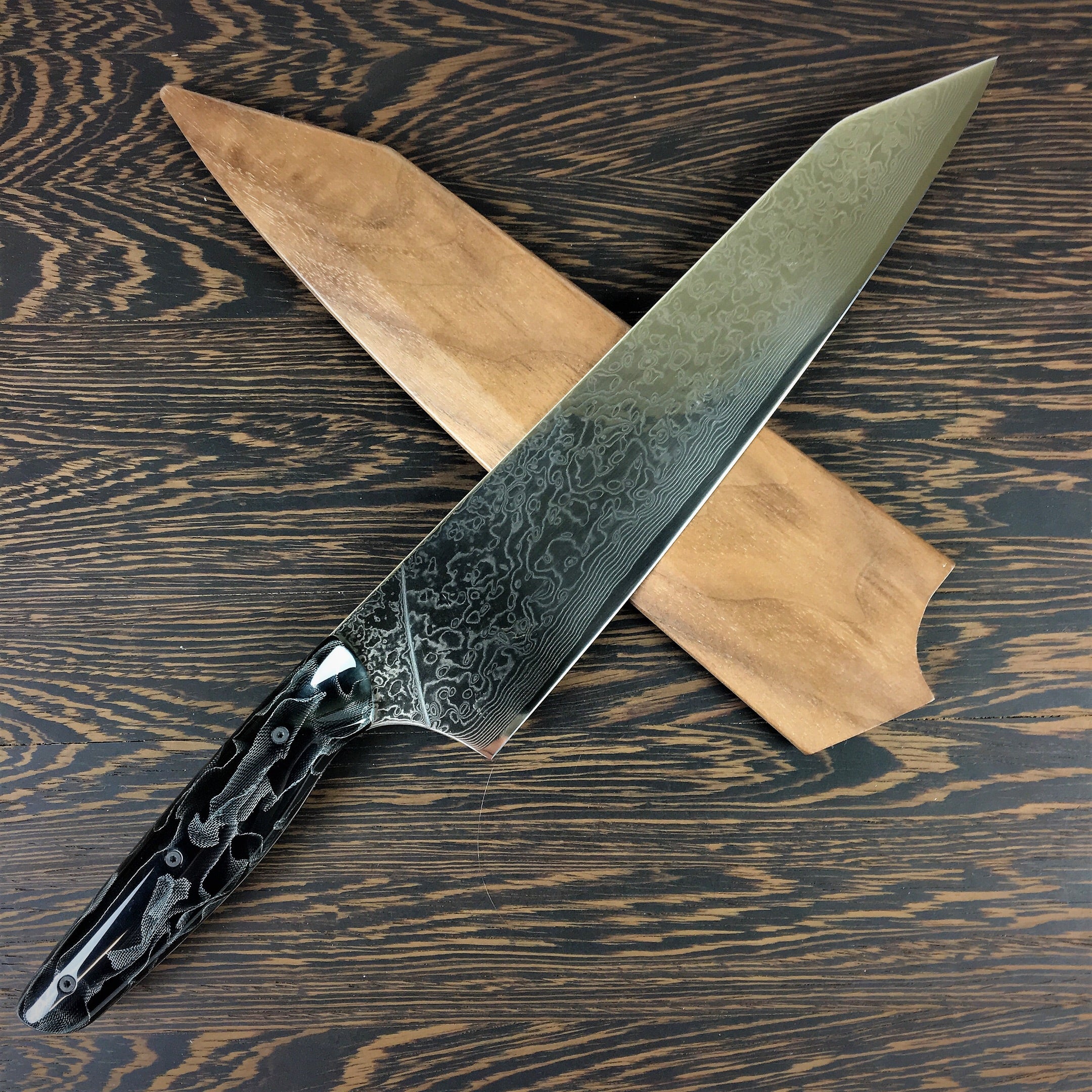 Knife Making - Integral Damascus Japanese style knife 